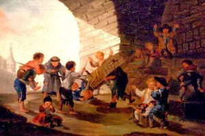 Goya, Enfants jouant au taureau[fusion_builder_container hundred_percent=